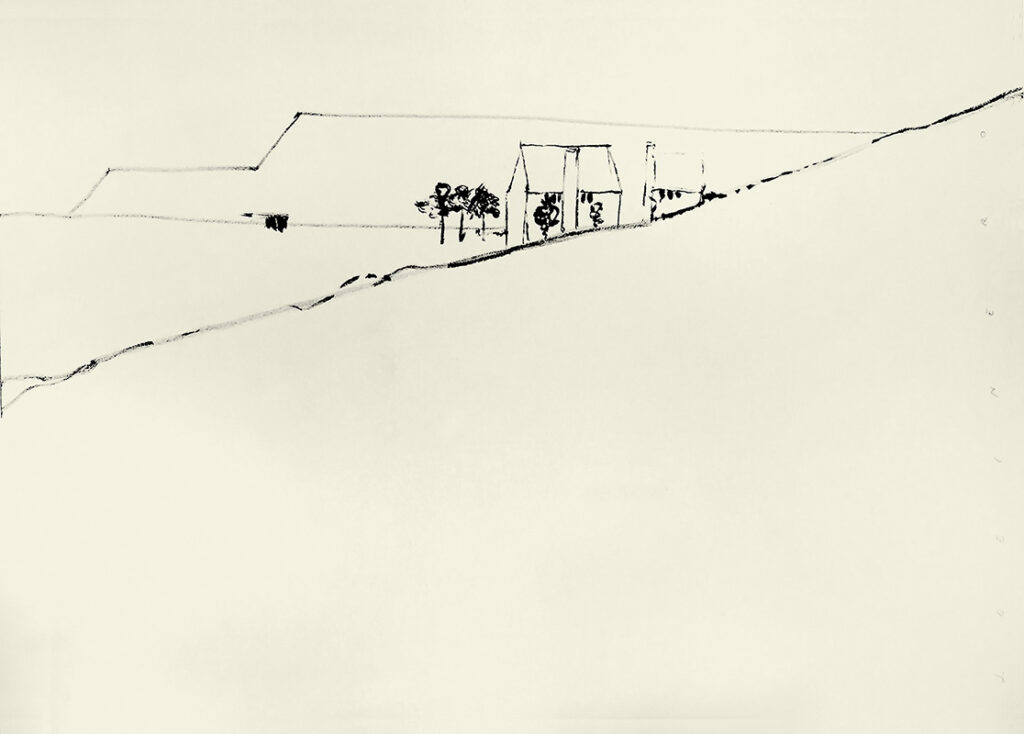 Hillside Study 9w x 13w in. | ink on rag paper | 1988